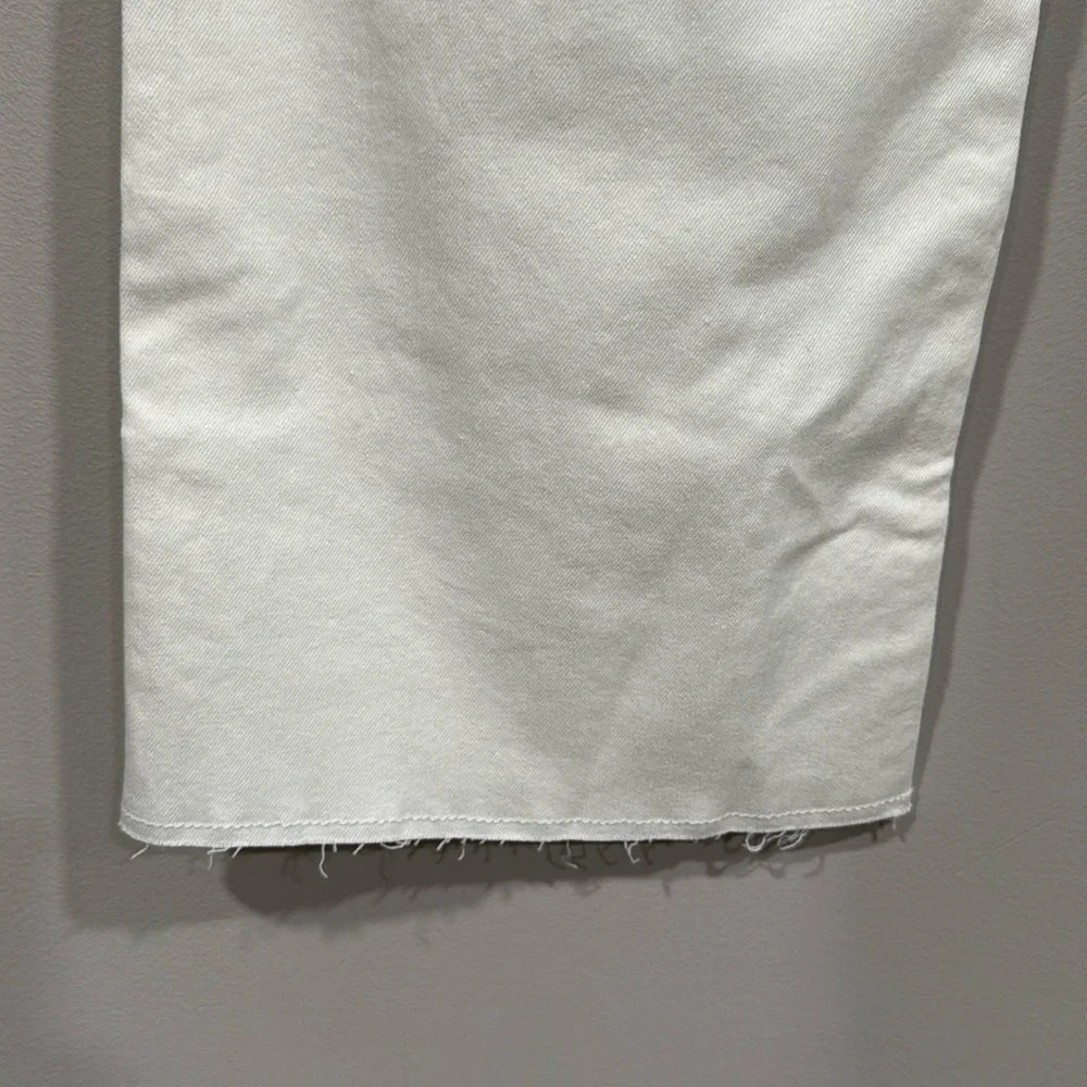 J. Crew White Wide-Leg Cut Hem Crop Jeans 31 NWT